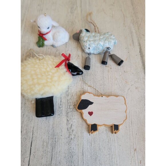 Variety sheep lamb ornament Xmas set Farm decor - Picture 3 of 8